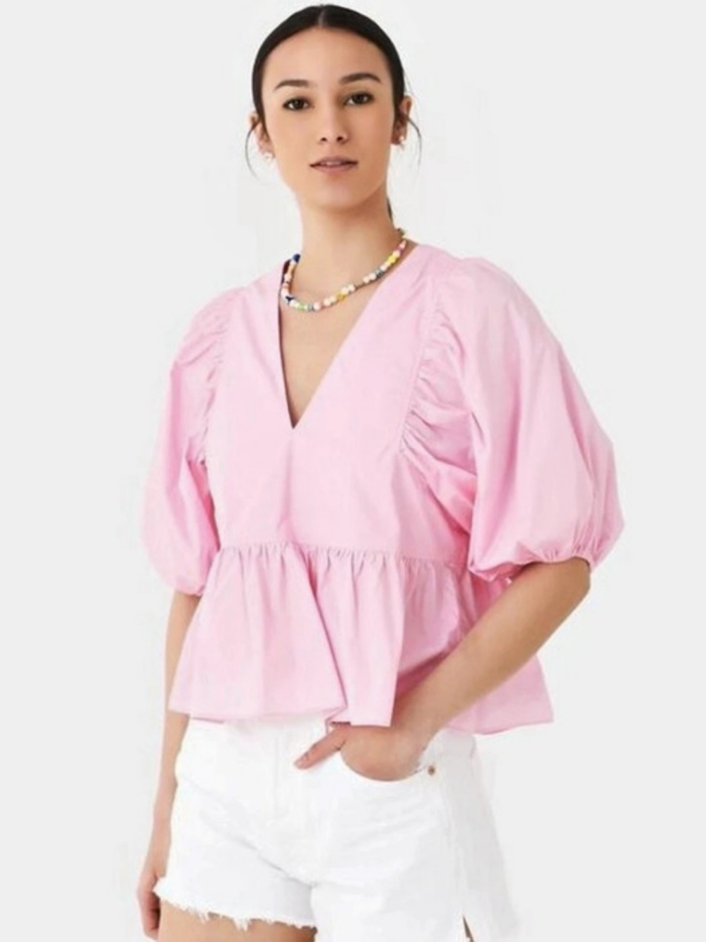 Hunter Bell Puff Sleeve Blouse in Pink Landry Top Size Small Like New
